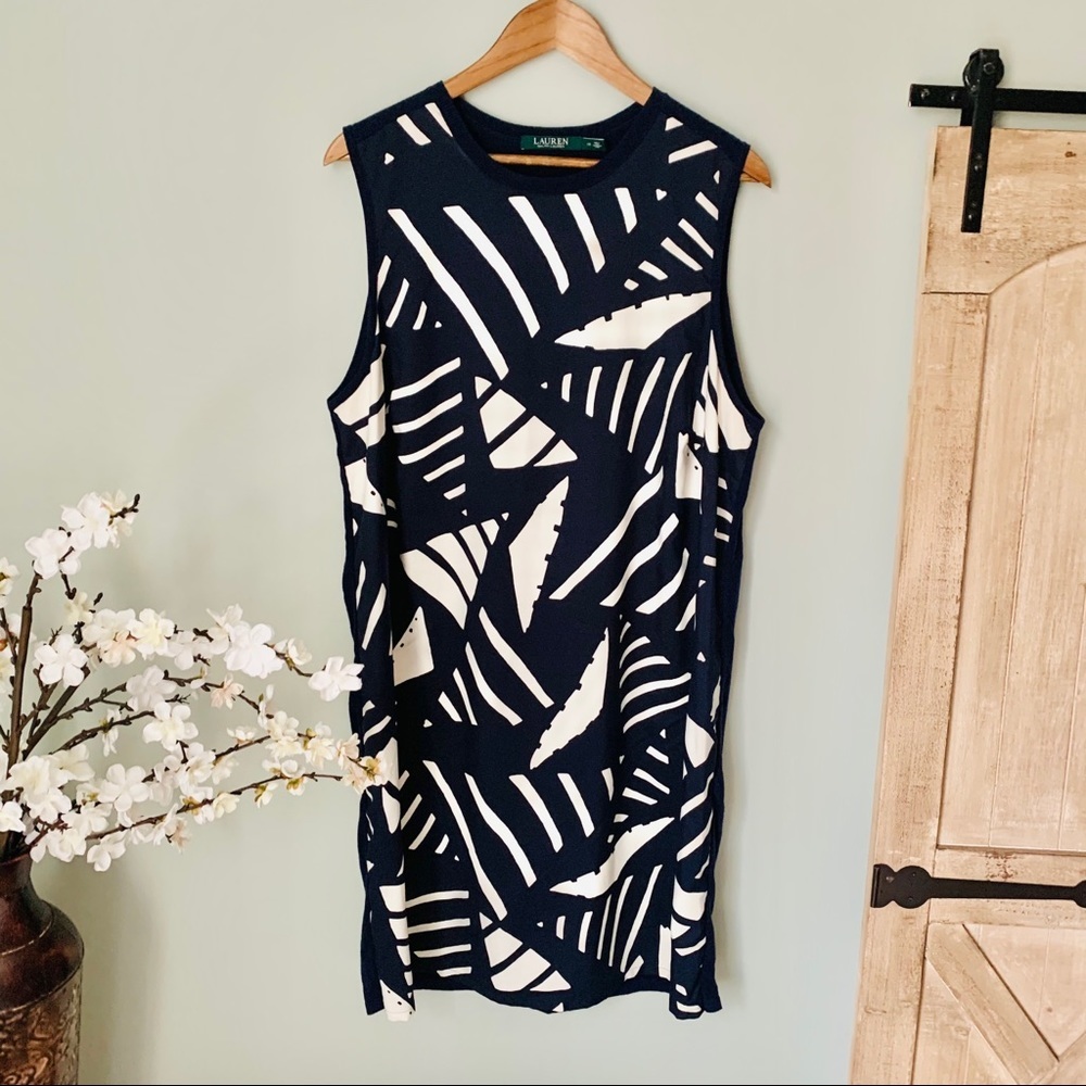 Ralph Lauren NAVY  Print Sweater Dress Size 1X - Picture 3 of 7